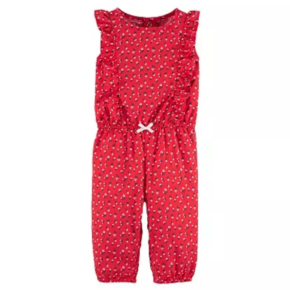 5 for $25 | Carter's Floral Ruffle Sleeveless Drapey Jumpsuit